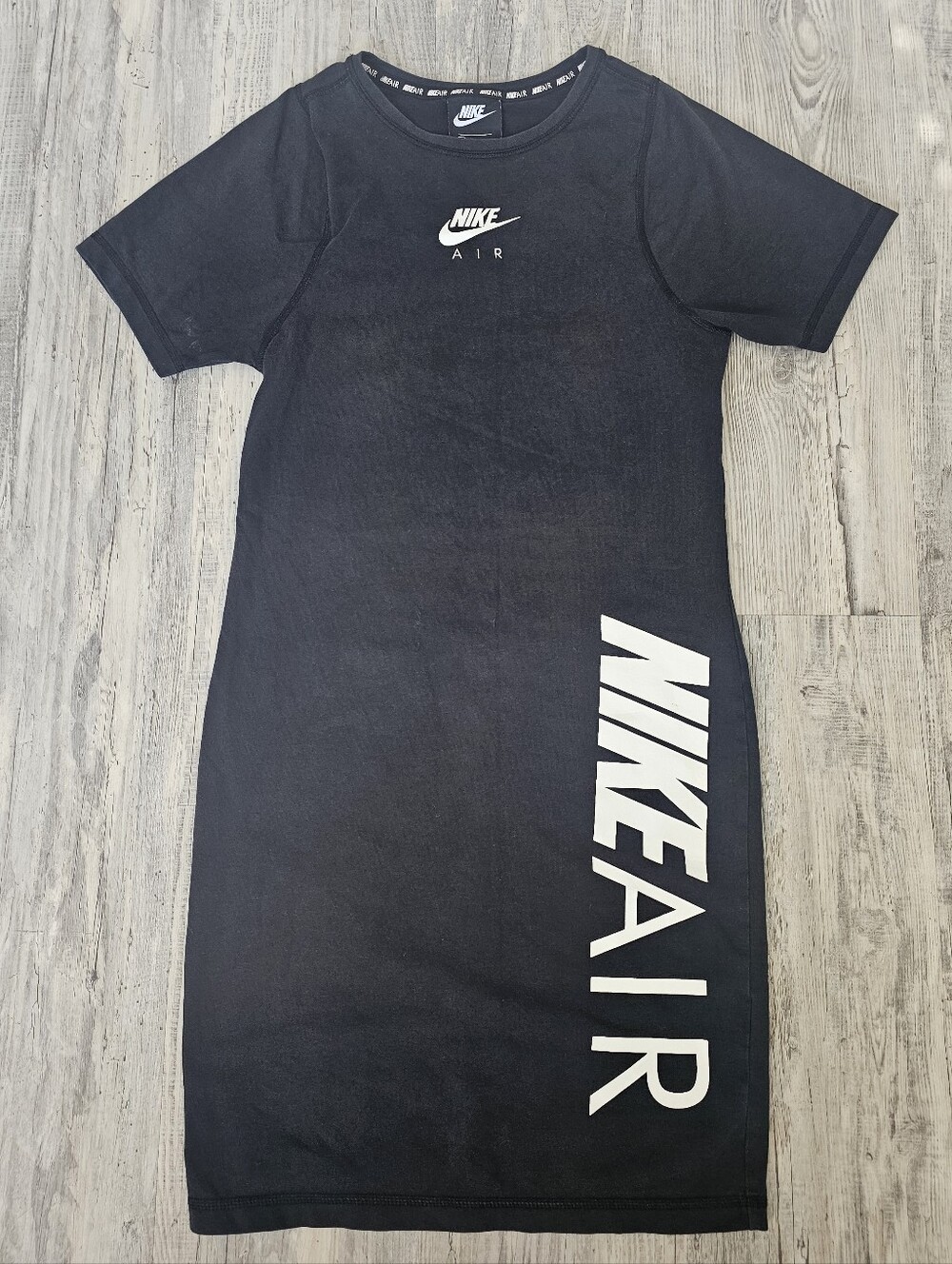 Nike Air Logo T-Shirt Dress Black Women's Small Graphic Midi Casual Streetwear